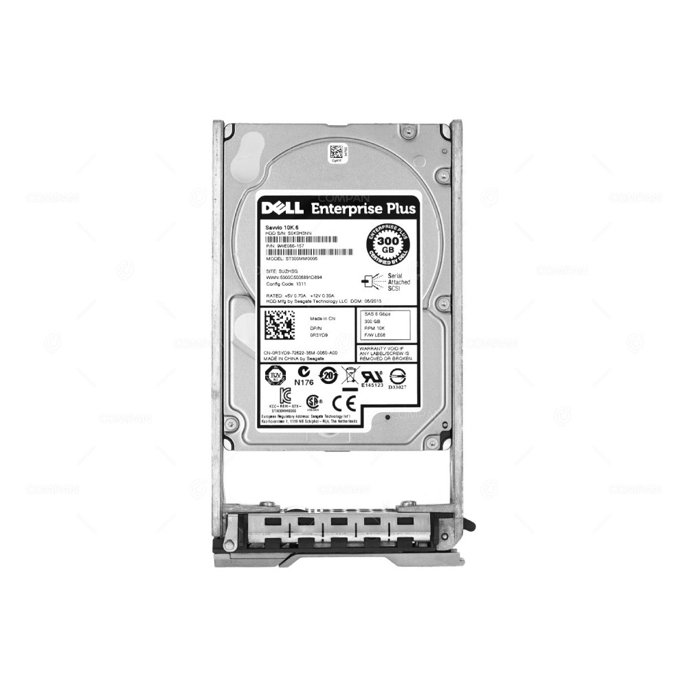 R3YD9 DELL HARD DRIVE 300GB 10K 6G SAS 2.5 SFF HOT-SWAP P SERIES 0R3YD9, ST300MM0006